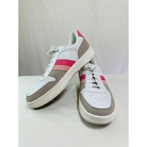 Levi's Women's Drive Low Sneaker Pink/Gray Stripe Pigtail Laces, Size 8.5